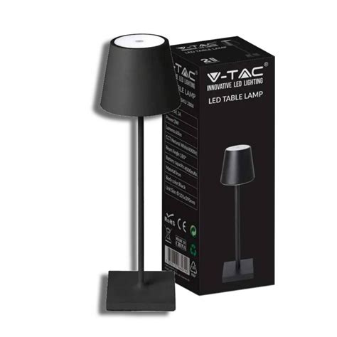 Vtac Lampada Led Da Tavolo Led W K Ip Nera Touch Dimmer