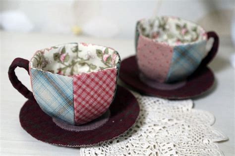 Patchwork Teapot Cups Tutorial Tea Pots Felt Ornaments Diy