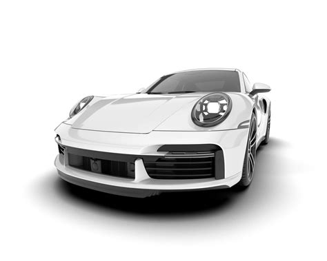 White sport car on transparent background. 3d rendering - illustration ...