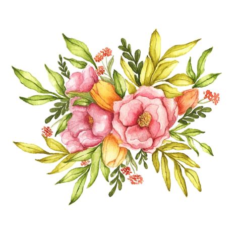 Premium Vector Watercolor Floral Composition Arrangement