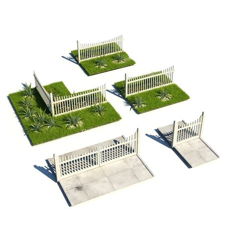 Various Garden Fence Designs 3d Model Download Street Elements On