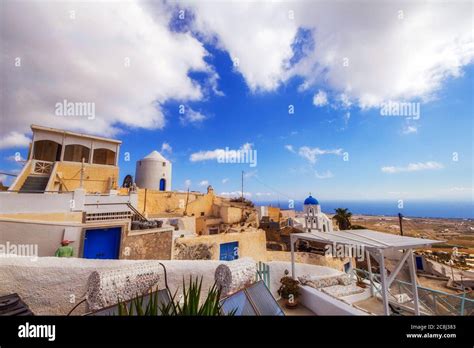 Exo Gonia Village Architecture On Santorini Island Greece Stock Photo