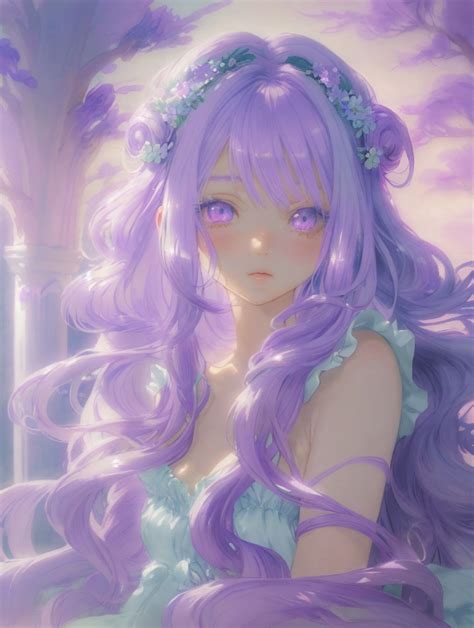 Lavender Haired Anime Girl In A Fantasy World Soft