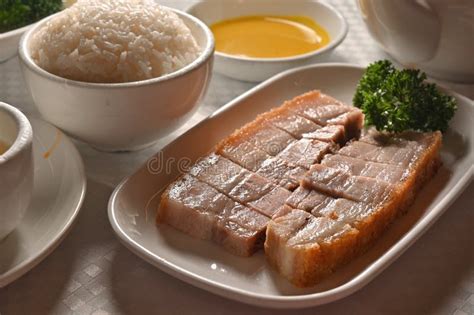 Cantonese Cuisine Crispy Skin Pork Belly Stock Image Image Of Meat