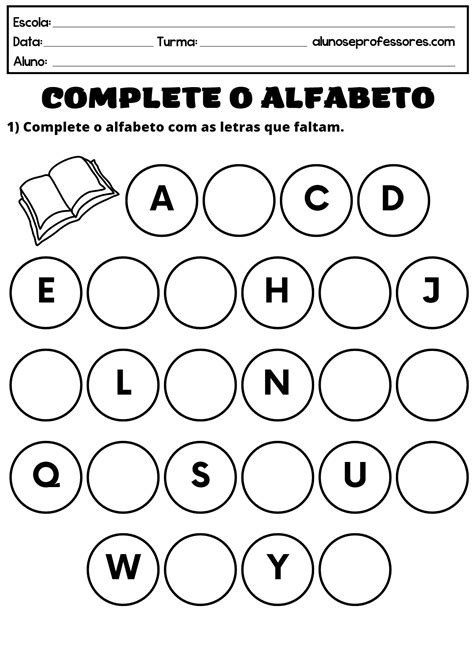 Atividades De Completar O Alfabeto Braincp