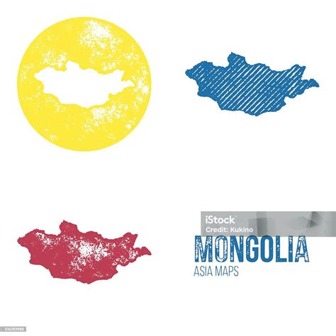 Mongolia Grunge Retro Maps Asia Stock Illustration Download Image Now