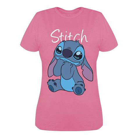 Playera Lilo Stitch Talla 4 Manga Corta Estampado Stitch Feliz Rosa