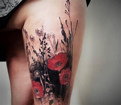 Wild Flowers Tattoo By Daria Mlecna Post 30342 Wildflower Tattoo Wild Tattoo Flower Tattoos