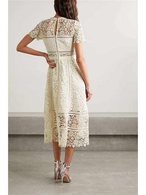 Self Portrait Guipure Lace Midi Dress Net A Porter