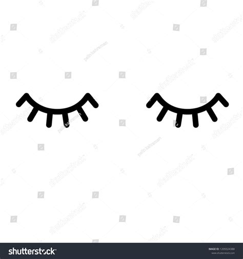 Closed Shut Sleeping Eyes Stock Vector (Royalty Free) 1209324388 ...