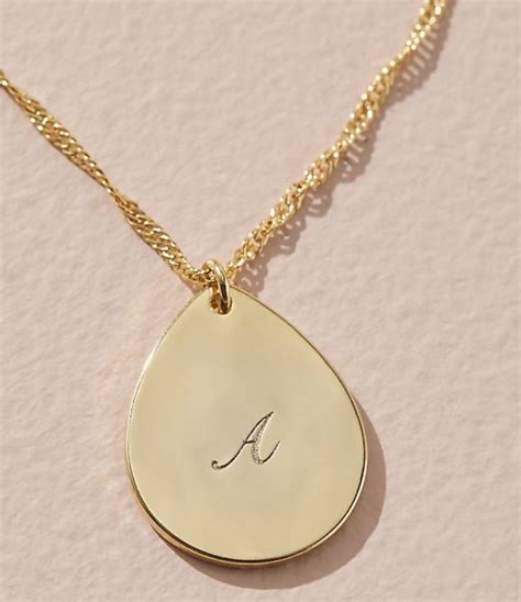 Anthropologie Monogram Pendant Necklace Iucn Water