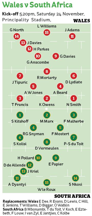 Wales Vs South Africa Kick Off Time TV Live Stream Details Team News