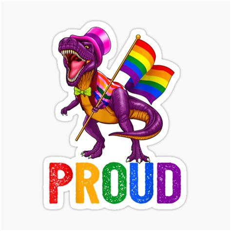 Dinosaur T Rex Lgbt Gay Pride Gift Flag Lesbian Sticker For Sale By Violettelittel Redbubble