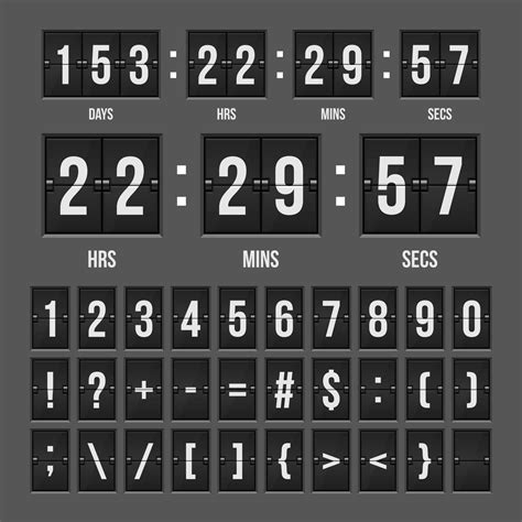 Mechanical scoreboard countdown timer 1177036 Vector Art at Vecteezy