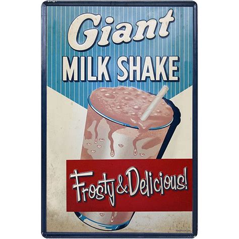 Milkshake Wall Decal Retro Tin Signs Retro Sign Vintage Tin Signs