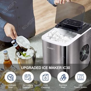 EYSIN IC30 Stainless Steel Automatic Ice Maker Machine Portable Smart