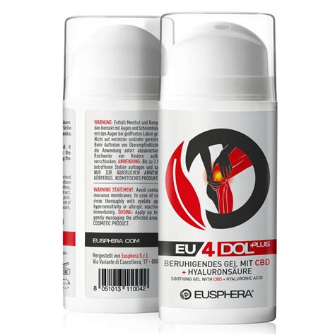 CBD Gel-Creme gegen Gelenkschmerzen - EU4DOL PLUS GEL - Eusphera 75 ml ...