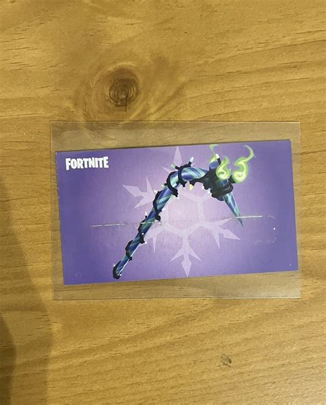 Fortnite Merry Mint Minty Pickaxe Card Collectible Used Code Ebay