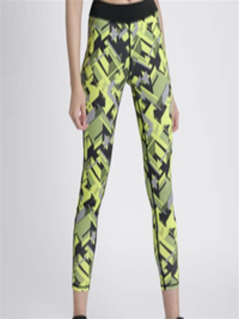 Buy Splash Women Lime Green And Black Printed Tights Tights For Women