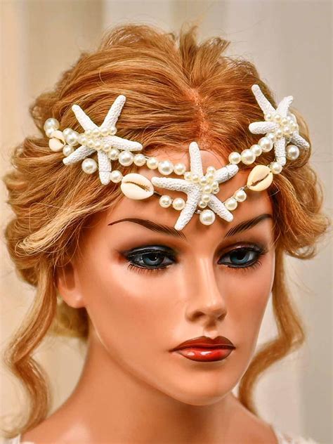 Amazon Yean Starfish Bride Wedding Headband Pearl Shell Headpiece