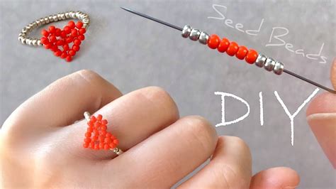 Beaded Heart Ring Tutorial How To Make Easy Beaded Ring Youtube