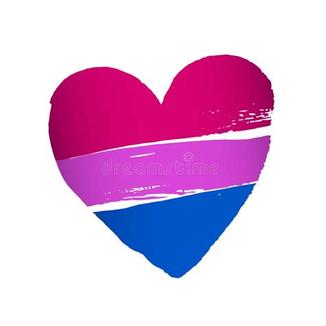 The Flag Of Bisexual Pride In The Shape Of A Big Heart A Colorful Logo