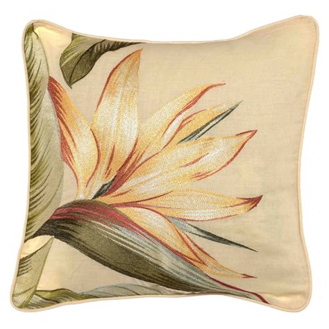 Tommy Bahama Birds Of Paradise Embroidered Decorative Pillow 16 X 16