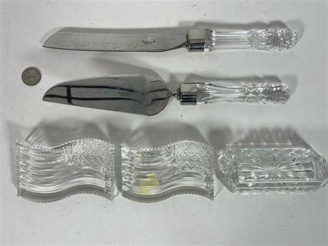 Waterford Crystal Wedding Cake Knife And Server Set Pair Of Waterford Us