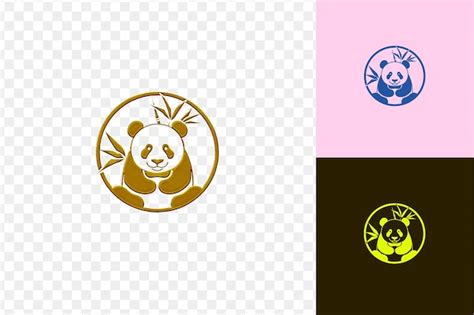 Premium Psd A Logo For Pandas And Pandas On A Black Background