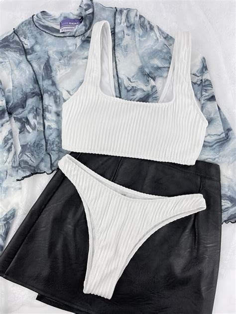 Women S Swimwear Bikini Piece Thong Swimsuit Backless Slim Vacation Beach Wear Solid Color U