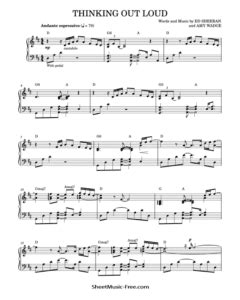 Thinking Out Loud Piano Sheet Music Ed Sheeran Sheetmusic Free