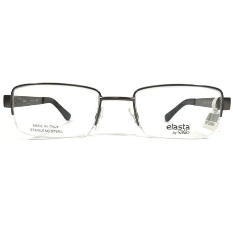 Safilo Accessories Safilo Eyeglasses Frames Elasta E 37 R80 Grey Rectangular Half Rim