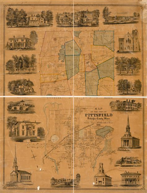 Map Of The Town Of Pittsfield Berkshire County Mass Library Of