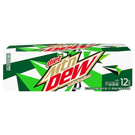 Diet Mtn Dew Caffeine Free Diet DEW 12 Fl Oz 12 Count Can | Packaged ...