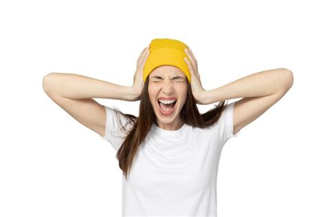 Premium Photo Png Girl Emotionally Screaming Isolated On White Background