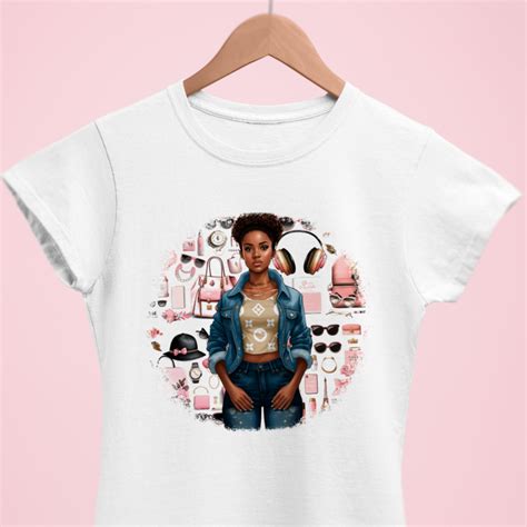 Fashion Denim Black Girl Sublimation Designs Milan Templates