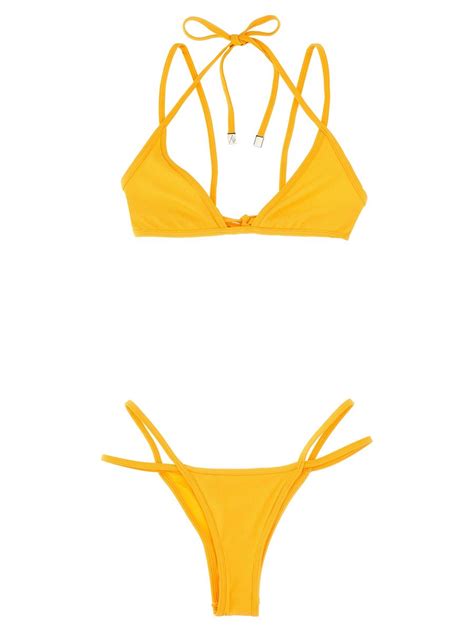 Buy THE ATTICO Ribbed Bikini Yellow At 19 Off Editorialist