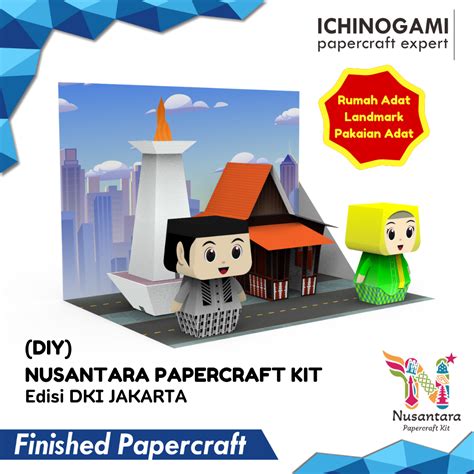 Ichinogami Nusantara Papercraft Kit Diy Diorama Seri Jakarta Lazada Indonesia