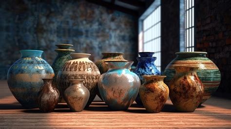 3d Rendering Of Pottery Object Background Urn Clay Pot Antique