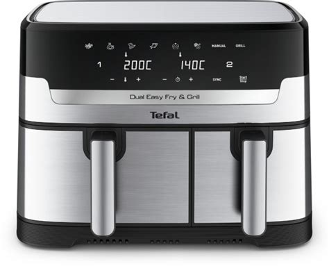 Tefal Ey D Dual Easy Fry Grill Hei Luft Fritteuse Edelstahl Euronics