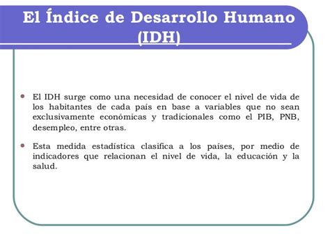 Indice De Desarrollo Humano
