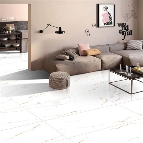 Flavelo Gold Marble Effect Gloss Rectified Extra Large Porcelain Floor Tile 1200mm X 600mm