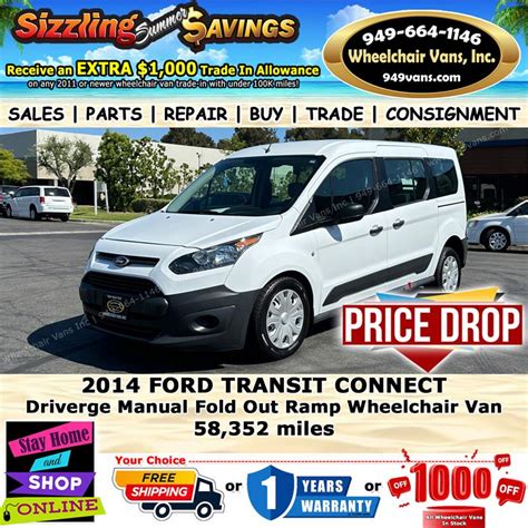 For Sale Used Ford Transit Connect Xl Driverge Manual Fold Out