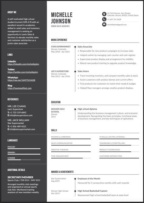 12 Actionable High School Resume Template For Students