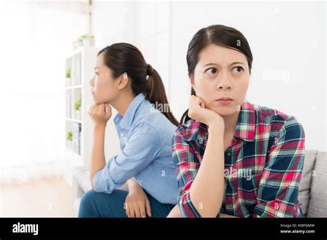 Young Pretty Girl With Her Best Friend Having Quarrel Feeling Angry