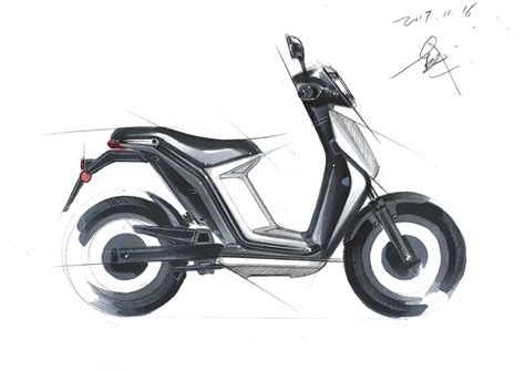 Electric Scooter Sketch On Behance Bike Sketch Car And Motorcycle