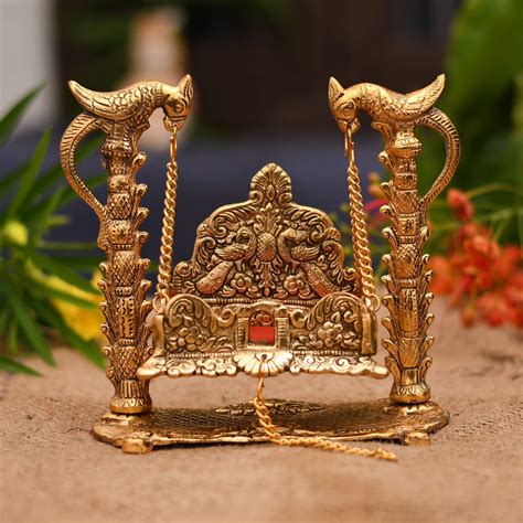 Buy A Tech Metal Handicrafted Laddu Gopal Pooja Jhula Krishna Kanhaiya