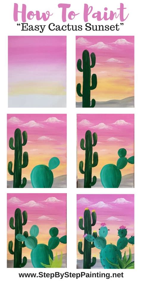 Easy Simple Cactus Painting For Beginners View Painting