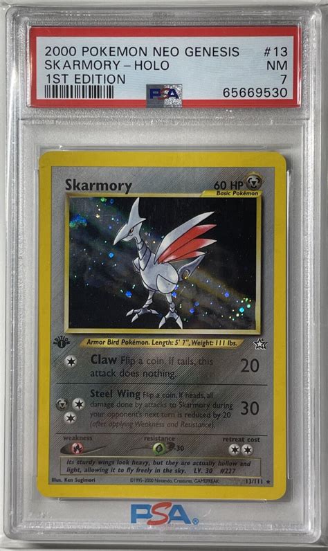 PSA 7 Skarmory 13 Holo Rare 1st Edition Neo Genesis 2000 Pokemon Values