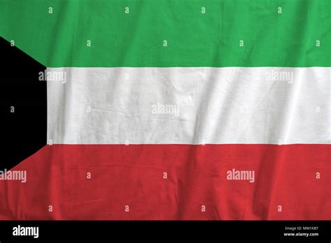 Fabric Texture Of The Flag Of Kuwait Stock Photo Alamy